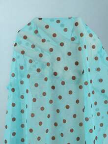 Women's Sexy Polka Dot Twist Asymmetrical Backless Chiffon Two Pieces Swimsuit, One-Piece Swimwear For Beach Vacation In Summer - Mint Blue - View 7