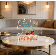 1 tấm bảng acrylic ghép hình trong suốt, quà tặng Ngày Nhà giáo, quà cảm ơn, quà Ngày của Mẹ, quà Ngày của Cha, quà tặng cho người thầy/cô tuyệt vời nhất, quà tốt nghiệp cho giáo viên, quà tri ân sinh nhật, quà Lễ Tạ ơn, đồ trang trí nghệ thuật sáng tạo cho bàn làm việc tại nhà, văn phòng, lớp học, nhà cửa. - A - Xem 2