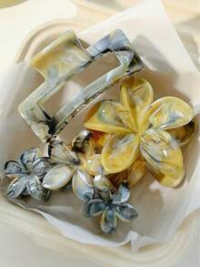 3件套定制波西米亚风星空蓝渐变大理石雏菊发夹，沙滩度假发饰，花朵发夹，适合秋季、冬季、夏季，可用作婚礼回礼、伴娘礼物、送给朋友和女士的礼物 - 彩色 - 查看 15