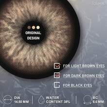 Lalens Back To School Yearly Disposable Colored Contact Lenses, 1 Pair Of Gray-White Contacts, Naturally Enlarges Eyes, Creates Charming Eye Makeup, Soft Contact Lenses, Suitable For Halloween Costumes And Role-Playing - Egypt Brown - View 7