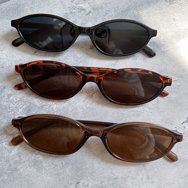 3pcs Retro Bohemian Metal Oval Fashion Glasses, Fashion Eyewear, High-End Stylish Street Photography Accessory - Cat Eyes - View 16