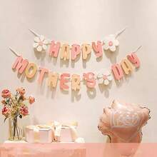 母亲节快乐装饰拉旗，储藏室悬挂装饰，营造母亲节氛围，摄影道具，雏菊母亲节拉花 - 查看 3