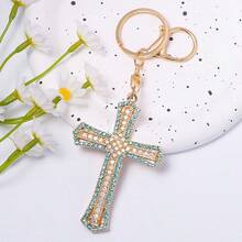 1PC Creative Rhinestone Cross Pendant Keychain Metal Car Hanger Small Gift Business Gift Hot Selling Style - B - View 18