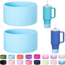 2 - Pack Silicone Boot 30 40 OZ Cup, Boots Accessories, Non - Slip Tumbler Bottom Protector Cover, Noise Reduction Protective Sleeve H2.0/ IceFlow 20oz 30oz - màu xanh da trời - Xem 2