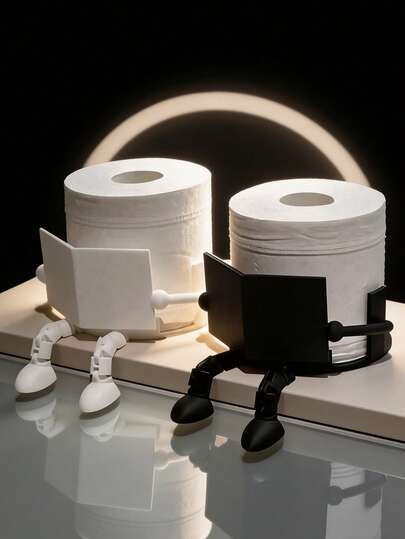 1pc Novelty Chair-Shaped Toilet Paper Holder, Waterproof ABS Resin Creative Tissue Dispenser, Decorative Bathroom Accessory, Suitable For Women/Men, Christmas, Valentine's Day, Birthday, Anniversary, April Fool's Day, Thanksgiving, Funny Gag Gift