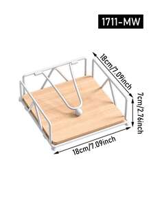 1个金属木质餐巾架，方形加重臂餐巾分配器，适用于餐厅、厨房和接待处。 - 彩色 - 查看 11