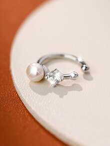 Natural Freshwater Pearl Clip-On Earrings, Unique High-End Earrings Gift For Girlfriend, Bestfriend - Multicolor - View 3