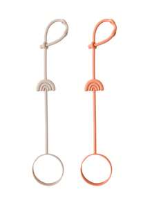 Dây đai silicon chống rơi cho bình sữa, đồ chơi gặm nướt và giá đỡ cốc, thích hợp cho xe đẩy, ghế ăn dặm và ghế ô tô. - 2 cái - Xem 8