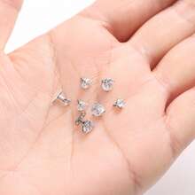 1Set Versatile Surgical Steel 14G Internally Threaded AAAAA+ Cubic Zirconia Microdermal Piercing Jewelry Set For Women & Men Daily Wear & Party - Style C - View 6