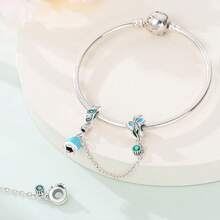 A Silver Plated Safety Chain Butterfly Flower Pendant Suitable For 3mm Original Bracelet Necklace DIY Bead Women's Daily Gift, Birthday Party Holiday Gift - Multicolor - View 8