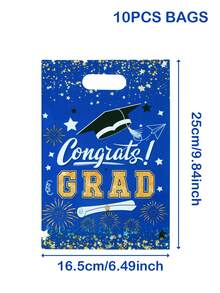 50 piezas Bolsas de regalo para la temporada de graduación, bolsas de embalaje de regalo con patrón de birrete y certificado, bolsas de regalo pequeñas para fiesta de graduación, felicitaciones por la graduación, felicitaciones por la graduación, decoración de feliz graduación, regalos de graduación 2026, decoración de mesa para celebración de graduación, bolsas de recuerdo para la temporada de graduación, bolsas de dulces para fiesta de graduación, suministros de embalaje de cocina para la temporada de graduación, decoración interior de graduación, decoración del hogar de graduación, regalos pequeños para fiesta - Temporada de graduación azul y dorada - Ver 9