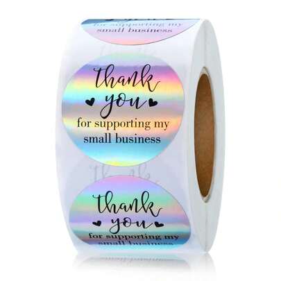 500pcs/Pack Laser Thank You Stickers Wrapping ND2V