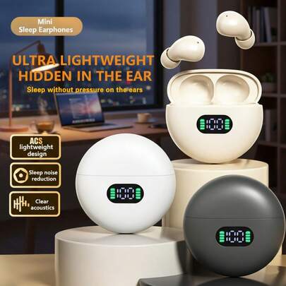 无线耳机，马卡龙音乐耳机 | 睡眠耳机，迷你耳机，舒适真无线耳机，HiFi 低音，立体声高清通话耳机，无线充电盒，情人节礼物