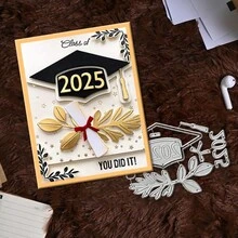 创意校园主题模具，DIY剪贴簿相册和压花模板，贺卡制作工具，卡片纸切割工艺品，礼品卡制作模板模切。 - 銀色 - 查看 4