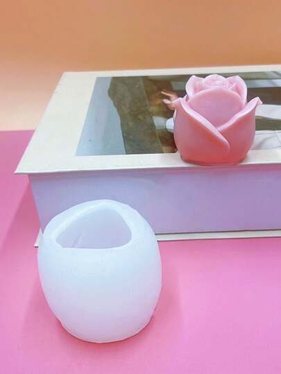 1个玫瑰花香薰蜡烛硅胶模具 DIY玫瑰花香薰石膏扩香石家居装饰硅胶模具