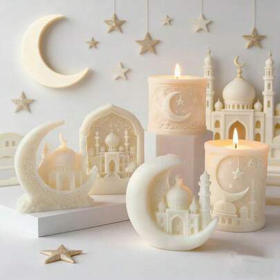 月亮与星星香氛蜡烛，中东风格新月形蜡烛装饰及礼品