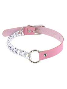 1件朋克铆钉粉色可爱蝴蝶结颈链，适合女性日常佩戴、派对、万圣节、圣诞节派对、创意生日、情人节礼物 - 粉色 - 查看 15