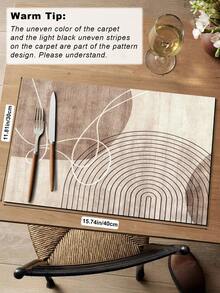 1件装橡胶材质厨房长条地毯，彩色几何印花图案，北欧奢华高端风格厨房地垫，也可用于洗衣房，厚实舒适，易于打理，可机洗，实用玄关地垫，家居装饰，适用于餐厅、厨房、洗衣房、室内入口，是秋冬季的理想礼物。 - 棕色 - 查看 15