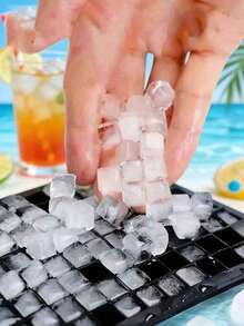 1PC160-Compartment Silicone Ice Mold Is Low-Temperature Resistant And Can Be Used To Make Ice Cubes And Puddings. Suitable For Homes, Bars, And Various Other Occasions, It's Perfect For Adding To Water Glasses, Beverages, And Coffee In The Summer. A Convenient And Practical Ice Maker. - Multicolor - View 3