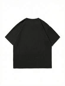 Camiseta de manga corta de estilo casual y urbano para hombre Fractyr | Estampado de letras en inglés y labios de cereza | Diseño exquisito | Imprescindible para primavera/verano | Camiseta básica versátil | Mejor regalo para amigos | Muestra una personalidad única - Negro - Ver 4