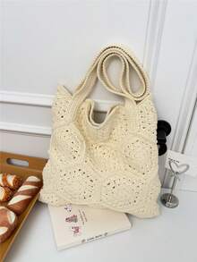 大容量编织手提包，新款时尚度假沙滩包。单肩包。百搭女士包。通勤必备手提包。 - 彩色 - 查看 11