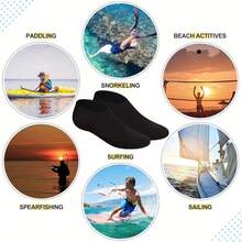1 par de calcetines de buceo minimalistas y duraderos, hechos de material de nailon, se pueden usar descalzos, adecuados para snorkel, deportes acuáticos, buceo libre, navegación, yoga, surf, juegos acuáticos, vadeo y deportes de playa - Multicolor - Ver 6