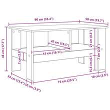 CROISSANCE Table basse Blanc 90 x 50 x 45 cm Bois d'ingénierie - Blanc - Voir 11