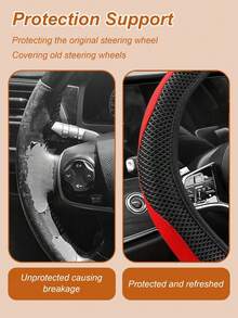 Crystal Carbon Fiber Steering Wheel Cover | Racing Grade Nano Anti-Wear Coating + Racing Track Texture Anti-Slip Lining | Premium Embroidery - A - View 4