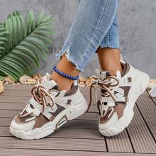 Women's Soft Sole Casual Sports Shoes, White Sneakers, Versatile Chunky Sneakers - Brown - View 12