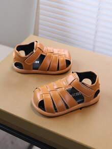 2026 Summer New Woven Non-Slip Soft Bottom Toddler Sandals, Breathable Baby Beach Shoes For Boys & Girls - Brown - View 2