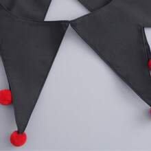 1 pieza Cuello falso estilo payaso vintage dramático con bola roja esponjosa, accesorio de disfraz para actuación de circo, unisex - Negro - Ver 9