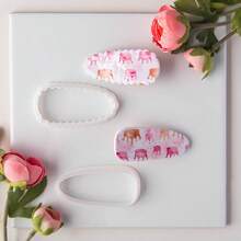 1pc/2pcs Handmade Soft Clay Hair Clip Mold, Geometric Large Hair Accessory Clay Shaping Cutter DIY Tool - White - View 7