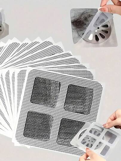 30/50pcs Shower & Bathtub Hair Catcher - Easy To Use, Drain Filter Stickers, Disposable Drain Covers, Suitable For Shower, Sink, And Laundry Room, Easy To Stick, Hair Stopper Drain Cover, Disposable Drain Filter, Bathroom Hair Catcher Plug, Drain Cover, Kitchen Sink Filter, Disposable Shower Drain Hair Collector, Floor Drain Filter Stickers, Hair Stopper For Bathroom Bathtub, Bathroom Accessories