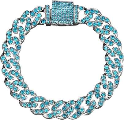 Apzzic Cuban Link Bracelet Iced Out Miami Gold Plated Hip Hop Full CZ Prong Diamond Bracelet With Giftbox Cuban Link Anklets For Men Women