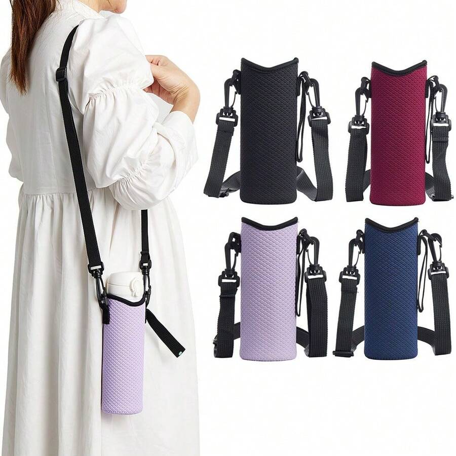 1pc 19*6.8cm Cup Cover Dust Cover Insulation Sleeve, Portable With Adjustable Shoulder Strap For Outdoor Travel & Sports,Outdoor,Garden,Travel Essentials,Portable Essentials,Beach Essentials,Graduation Season,Commencement,Graduation Ceremony,Graduation Gift,Graduation Present,Graduation Gift,Graduation Present,Congrats Grad,Congratulations Graduate,Valedictorian,Finish School,Graduation Party,Outdoor Essentials,Travel Portable,Hiking Essentials,Camping Essentials,Portable Tools,Summer Essentials ,Summer Portable - Multicolor - View 1