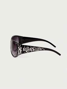 Glisma Punk-Inspired Fashion Glasses, Fashion Retro Eyewear PC Lens, Wide Frame Legs & Durable Metal Hinge, Eyeglasses For Women And Men Preppy Style - Multicolor - View 7