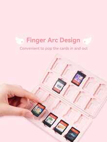 GeekShare 1pc Star Wing Design 20 Slots Switch 2 Game Card Case (Holds 20 Game Cards And 20 SD Cards) - Pink - View 6