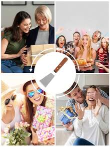 1件装扁平铲，厨房烹饪工具，不锈钢木柄铁板煎饼蛋糕铲，不锈钢扁平铲，木柄烹饪铲，翻铲，提拉米苏铲，蛋糕铲，牛排煎铲，铁板烧烤铲，披萨铲，烹饪炒菜和煎蛋铲，蛋糕切割器，蛋糕刮刀，铁板烧烤铲，厨房烘焙和烹饪工具，适用于蛋糕、提拉米苏、面包、煎牛排、铁板烧、煎饼、炸鸡卷等。 - 銀色 - 查看 10