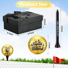 Retirement Balls With Tees And Box Funny Retirement Gifts Dad Coworkers Golfers Husband - 6 + Gold + Classic Style - View 3