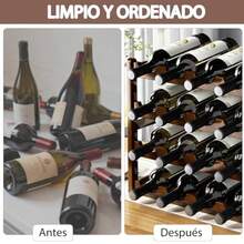 4 Niveles Cava De Vino Porta Vinos Capacidad para 16 Botellas. Porta Botellas De Vino Cava De vinos Madera para Cocina Bar Y Bodega Perfecto para Amantes De Vino Y Hogares - Marrn - Ver 3