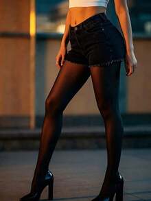 1 Pair Women Silk Stockings, Sexy Ultra-Thin Pantyhose, Disposable Tights, Fashionable Leggings, Suitable For Workplace, Holidays, Parties, Outings, Formal Occasions, And Daily Wear - 黑色 - 查看 4