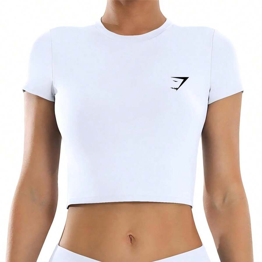 GYMSHARK EVERYDAY CAP SLEEVE T-SHIRT ,Women's Compression Shirts Short Sleeve Workout Tops Athletic Base Layer T-Shirt For Gym Running Yoga Basketball BJJ - 白色 - 查看 1