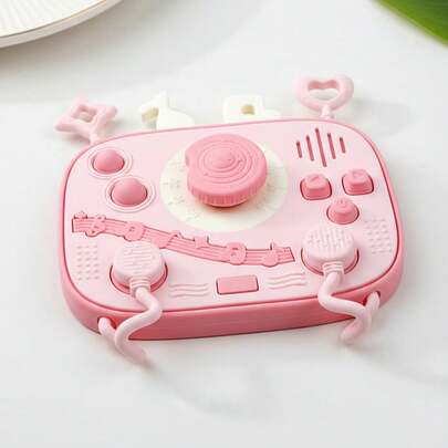 ETETOO 1pc Silicone Radio Shape Busy Board For Toddlers 18M+, Sensory Music Educational Montessori Toy, Travel Activity Fine Motor Skills Development, Baby Teether Toy