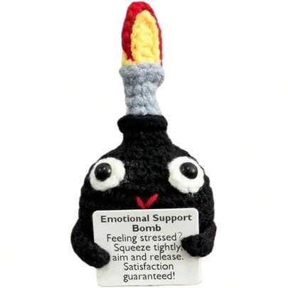 1个正能量钩针编织能量球礼物，附赠一张鼓舞人心的肯定卡片，手工制作，充满正能量，贴心减压礼物，适合女性……