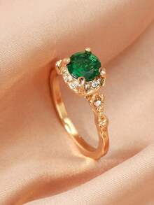 1 pieza Anillo con Rhinestones y Circonita Cúbica - Anillo de  de cristal - Ver 8