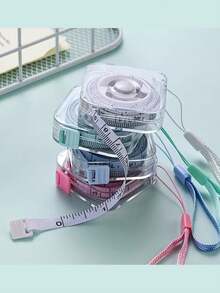 1pc Cute Mini Soft Tape Measure (2m/6ft), Portable, Retractable With Lock, Clear CM/Inch Scale, Suitable For Sewing, Home Use, Waist, Bust And Height Measurement, Durable And Easy To Store, With Wipe-Clean Transparent Case And Hanging Loop - A - View 5