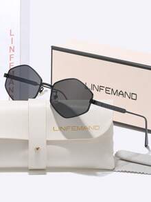 LINFEMAND Luxury Octagonal Frame Sunglasses, Fashionable Street Style Essential, Gift Box Packaging Showcases Quality, Unisex Sunglasses, Holiday Gift - Multicolor - View 15