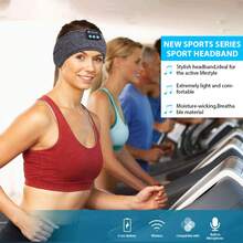 头带围巾，弹性无线耳机，无线耳塞，按键控制，运动跑步健身，睡眠音乐眼罩，无线耳机头带，创意节日礼物，无线耳塞 - 深灰色 - 查看 4