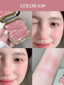 kakashow 1pc Face Contour Blush, Long-Lasting Non-Smudge Soft Glow Blusher, Everyday Makeup Cosmetics For Women - 彩色 - 查看 11