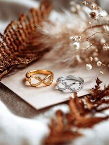 Nhẫn khắc tên vô cực theo yêu cầu, quà tặng xuyên biên giới nhân Ngày của Mẹ, Ngày Valentine, Sinh nhật, Kỷ niệm, Bạn bè, Tốt nghiệp, Giáng sinh, Quà tặng gia đình cao cấp - phong cách 1 - Xem 8